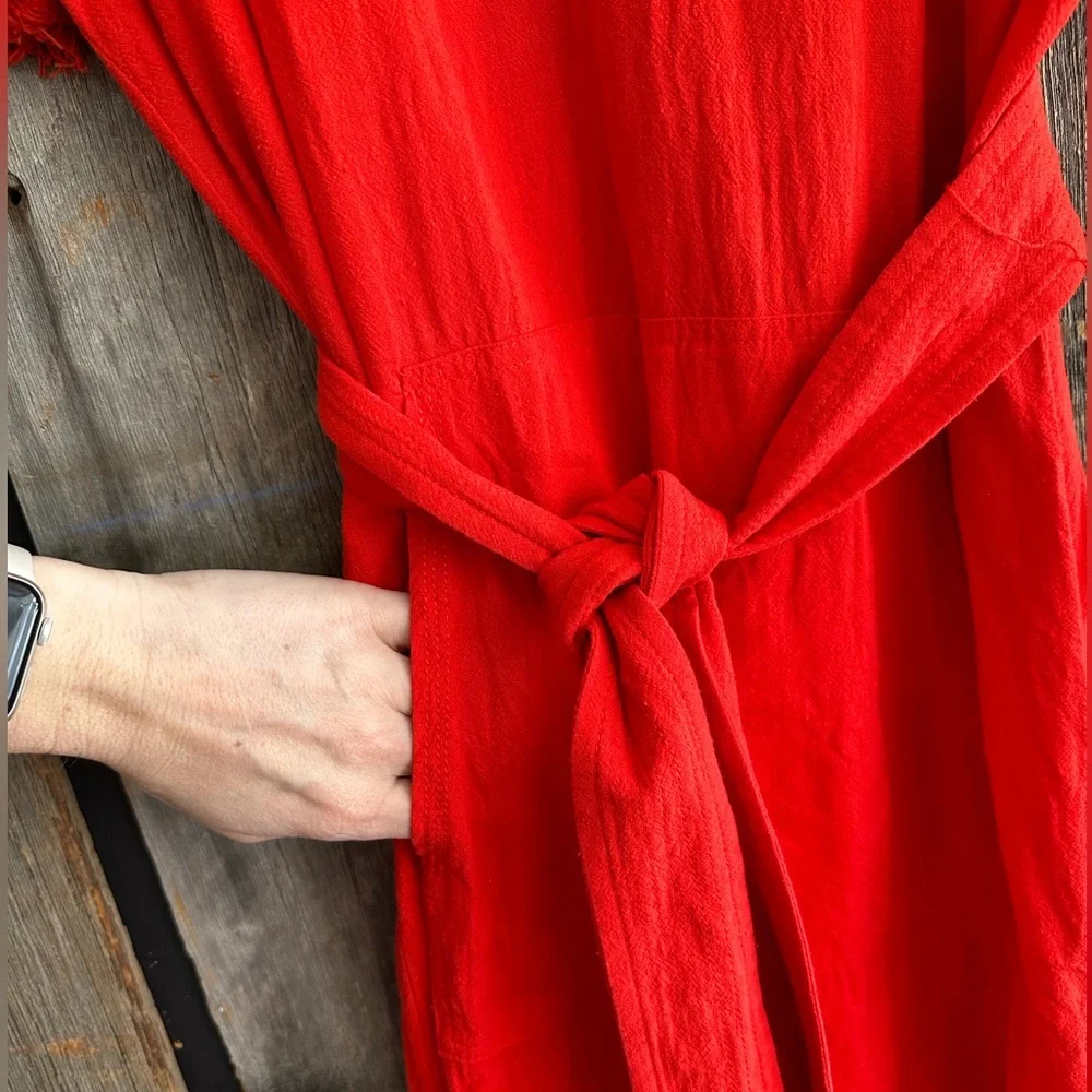 Madewell Red Dress with Belt - Picture 7 of 9